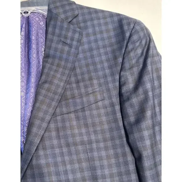 Ted Baker LONDON Endurance Size 36R Checkered Jay SPJ Wool Blazer Sports Coat - Picture 3 of 9